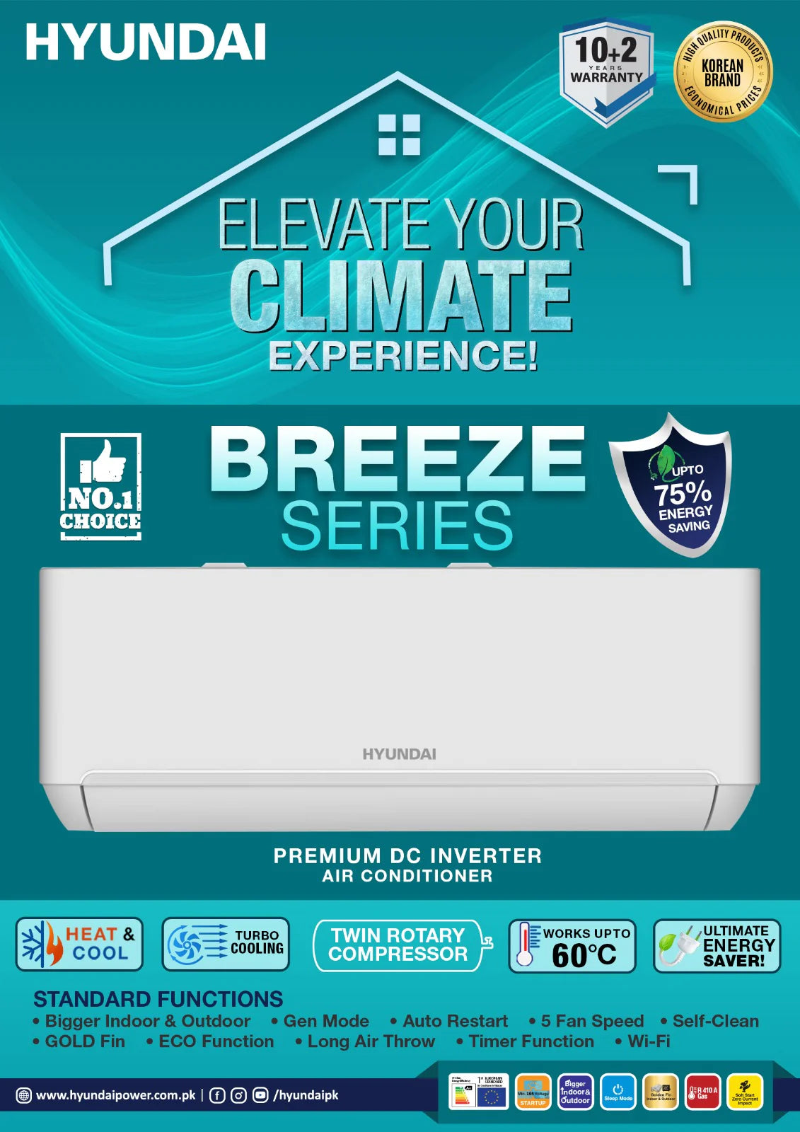 Hyundai DC Inverter AC Breeze 1 Ton (HAC-12KBZ)