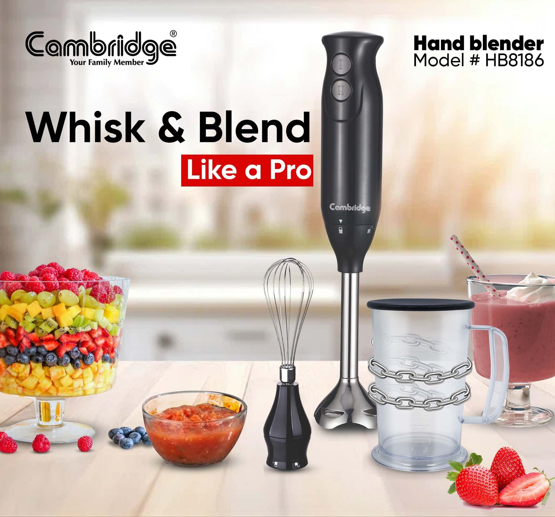 Cambridge HB8186 Hand Blender: Power and Precision for Every Kitchen