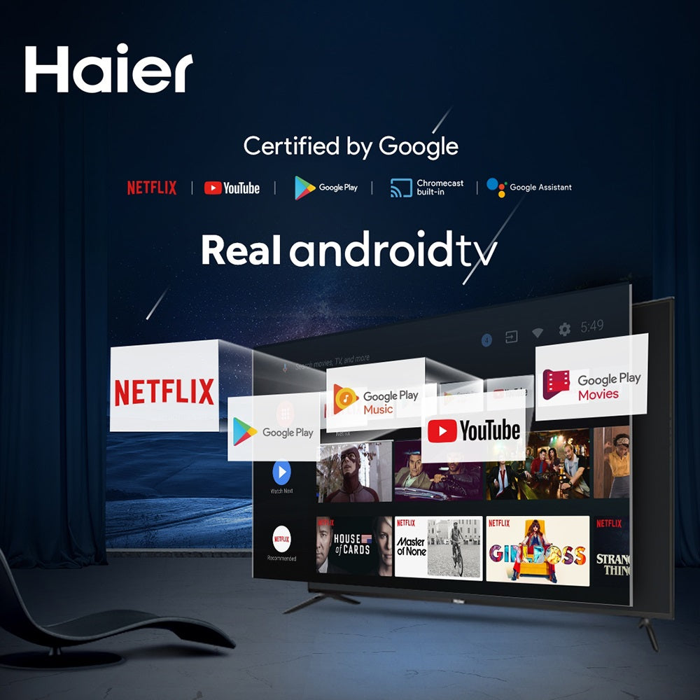 Haier 43"LED Bezel Less FHD Google Android 11.0 Smart TV H43K6FG