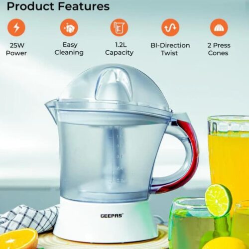 Geepas Citrus Juicer with Measuring Scale - 1.2 liter GCJ5384