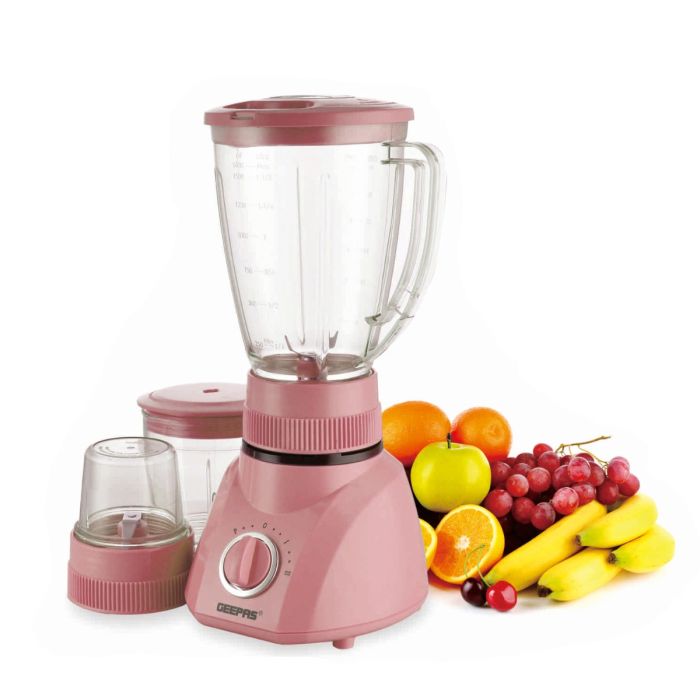 Geepas 400W Multifunctional Blender GSB-1514: Stainless Steel Blades & Ice Crusher