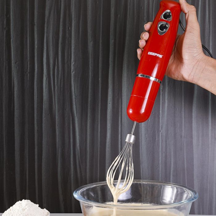 Geepas GHB6136 400W Hand Blender: Stainless Steel Blades with 2-Speed for Soups and Baby Food