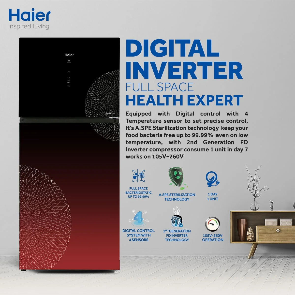 Haier Inverter Anti-Bacterial HRF-368IA