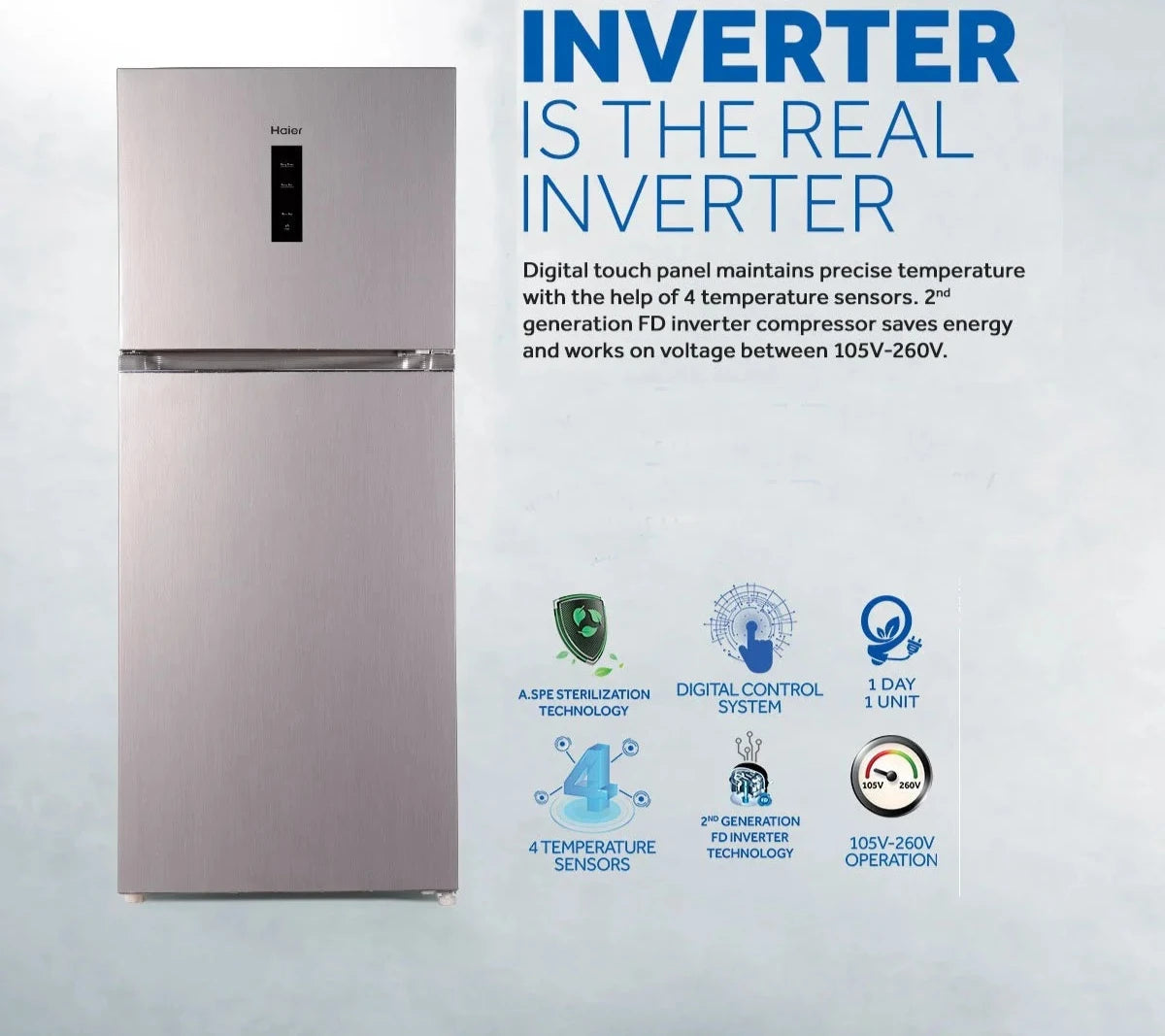 Haier Refrigerator 16Cft HRF-438IB Inverter+