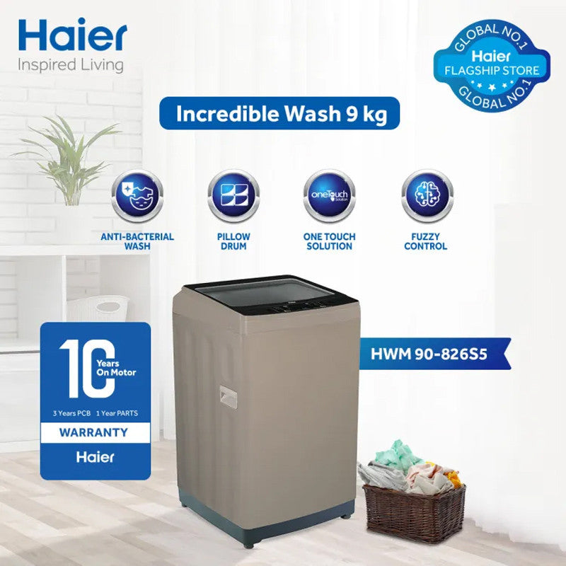 Haier HWM 90-826S5 9Kg Top Loading Fully Automatic Washing Machine